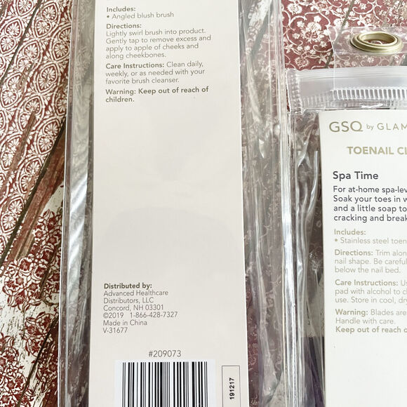 GSQ By Glamsquad Angled Blush Brush And Stainless Steel Toenail Clipper NEW - Picture 9 of 11